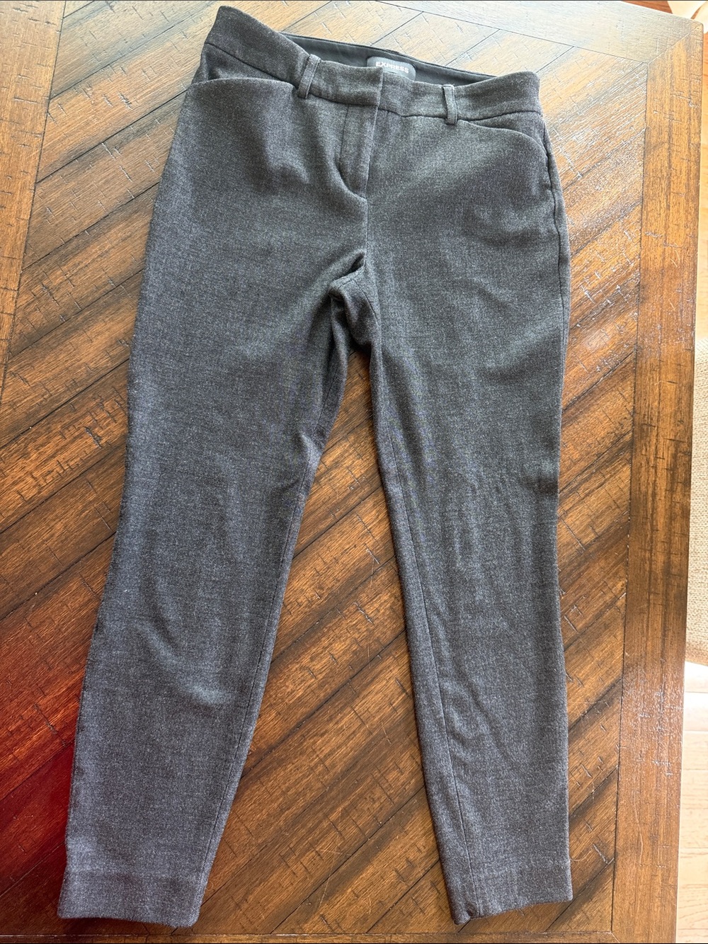 Express Women's Gray Stretch Petite Ponte Pants